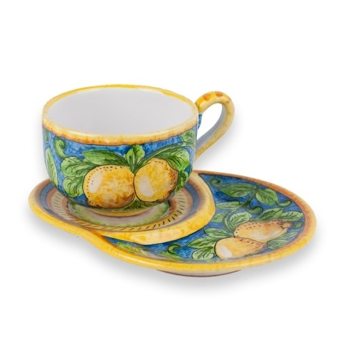 Limone Latte Cup with Biscotti Saucer