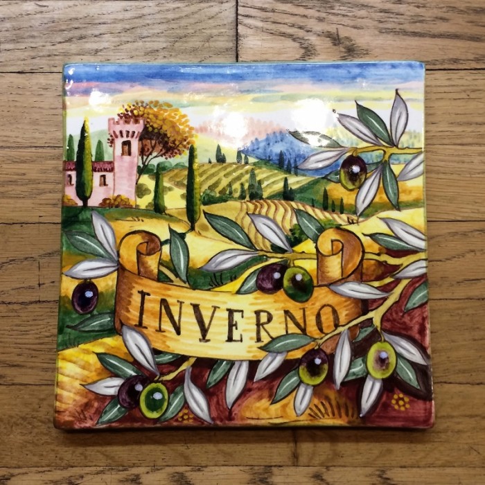 Tuscan Countryside Square Season Plaque - Inverno