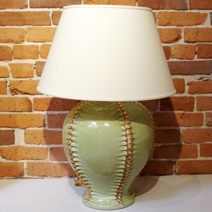 Green Lamp with Gold Spines - Image 4