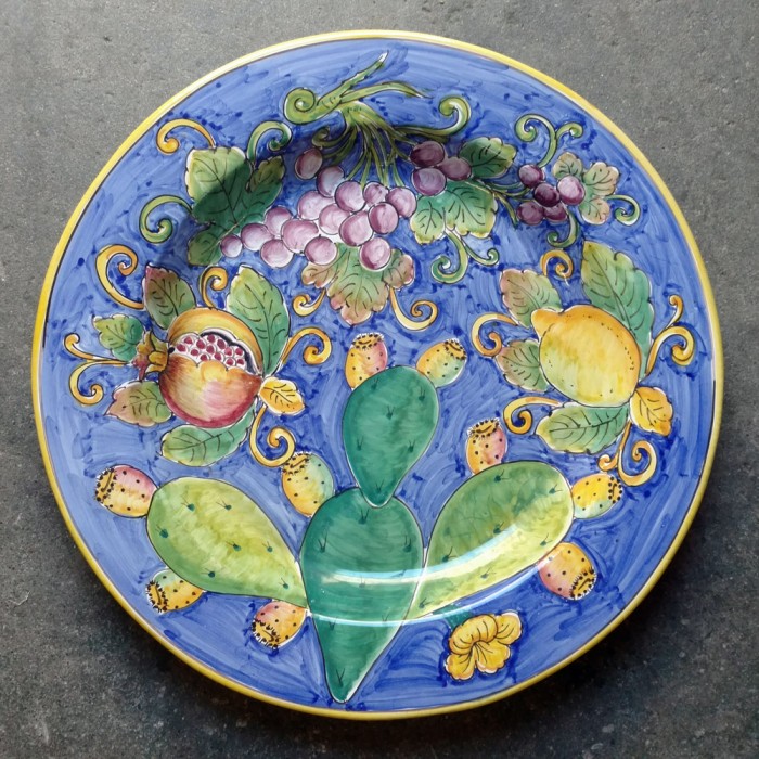 Large Round Platter - Cactus and Fruit