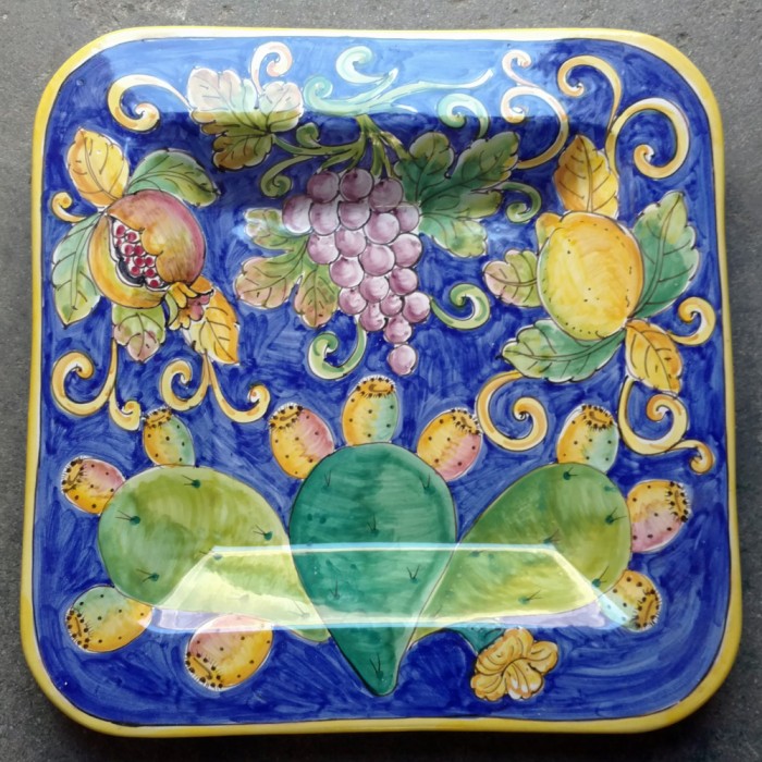 Large Square Platter - Cactus and Fruits