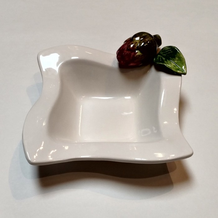 Small Square Bowl with Artichoke - Image 2