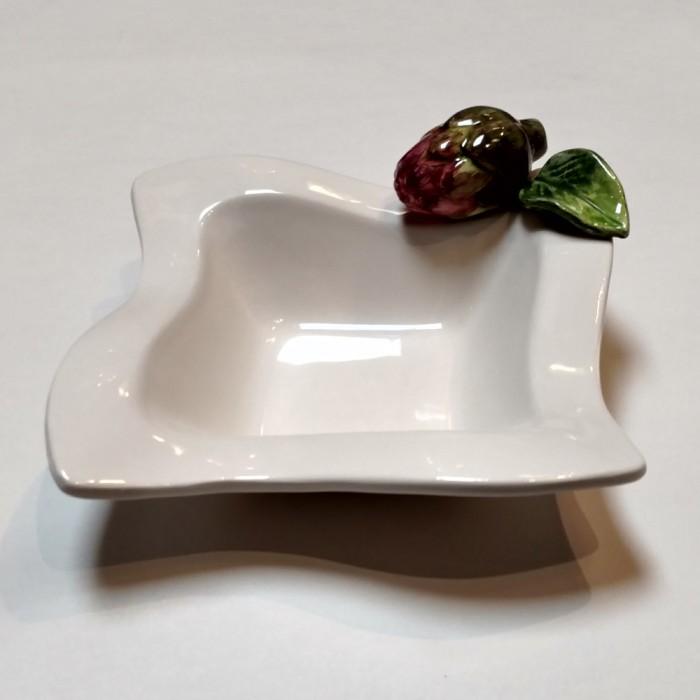 Small Square Bowl with Artichoke