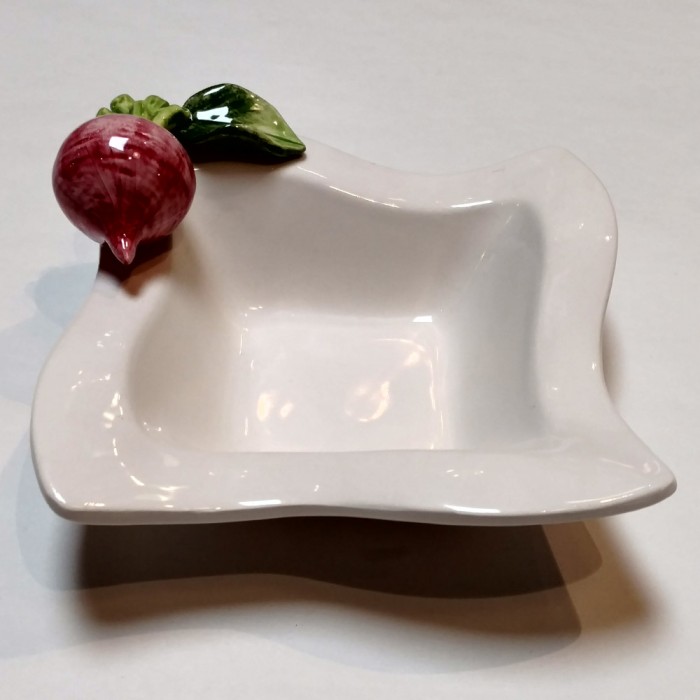 Small Square Bowl with Radish