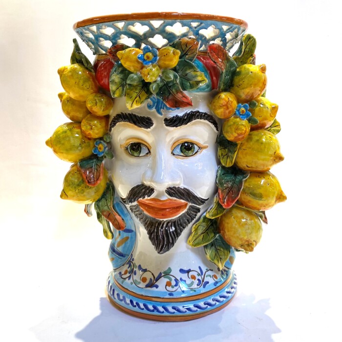 Sicilian King Moor's Head - Lemon Planter