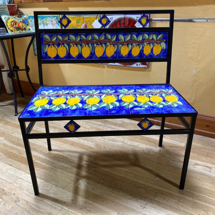 Parrucca Tile Bench - Lemons on Blue