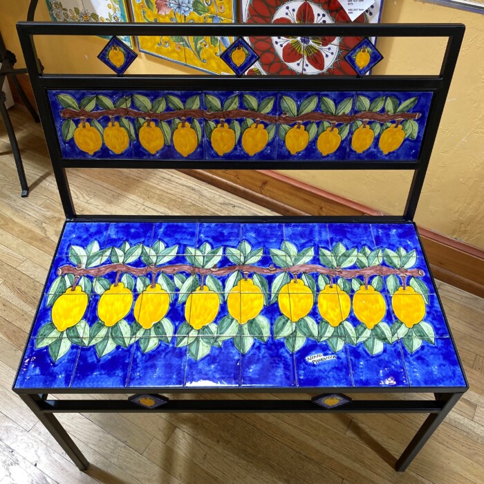 Parrucca Tile Bench - Lemons on Blue - Image 2