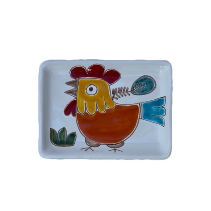 De Simone Rectangular Tray - Rooster