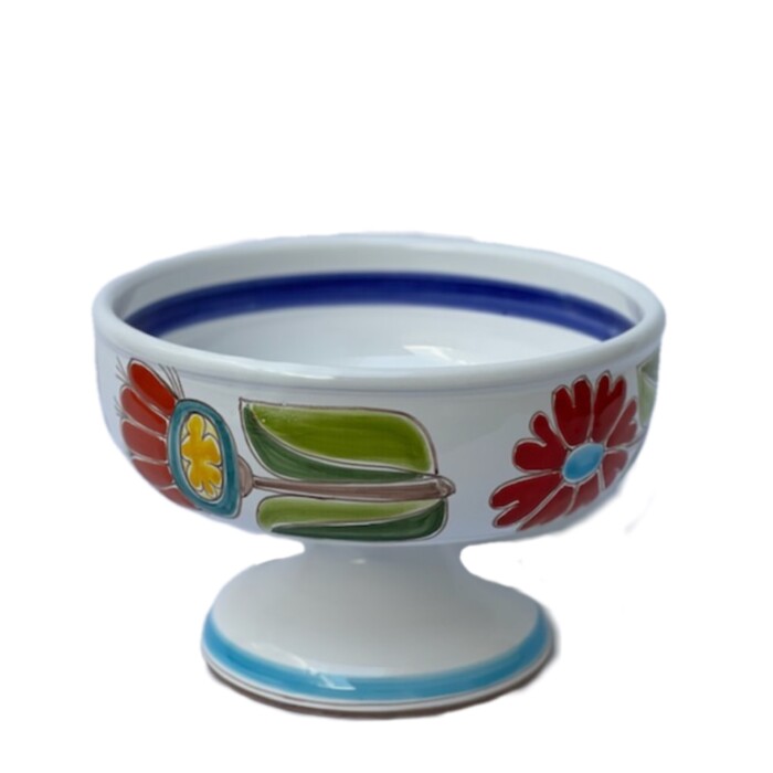 De Simone Large Footed Bowl - Flowers