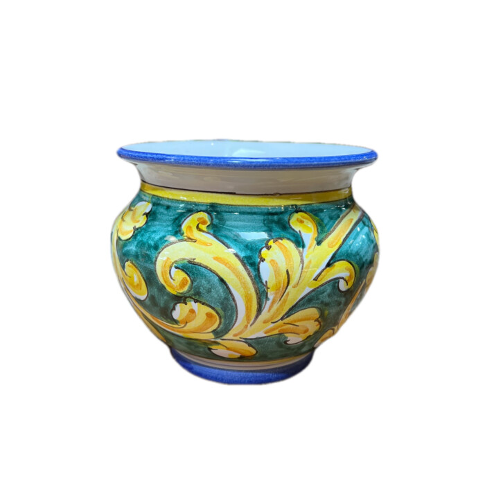 Mini Cachepot - Teal with Flowers - Image 2