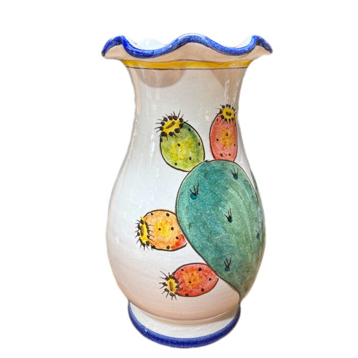 Fluted Vase - Cactus on White - Image 3