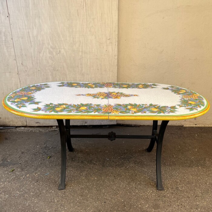 71” x 37” Two-Part Italian Volcanic Table – Frutta Bianca