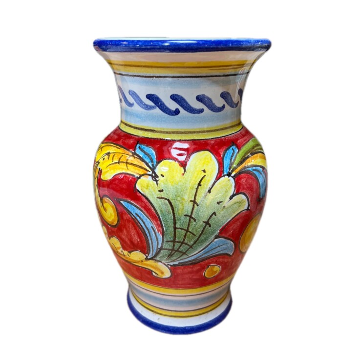 Small Vase - Red with Flowers - Image 3