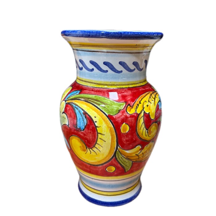 Small Vase - Red with Flowers - Image 2