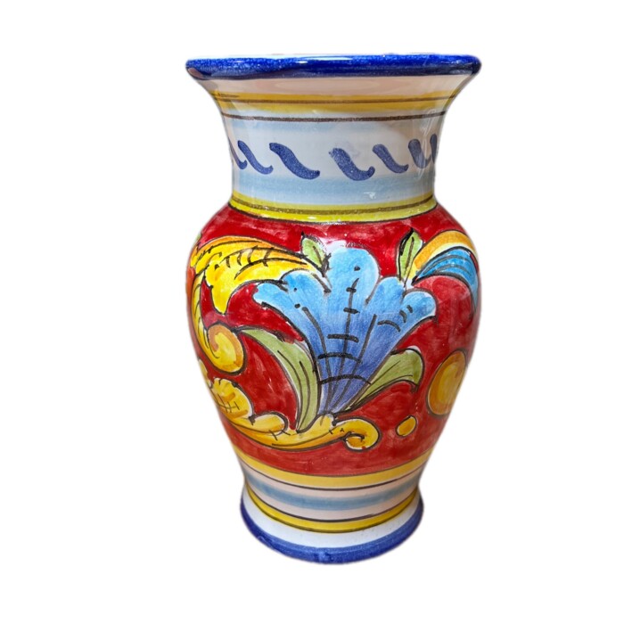 Small Vase - Red with Flowers