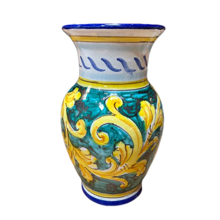 Small Vase - Teal with Flowers - Image 2