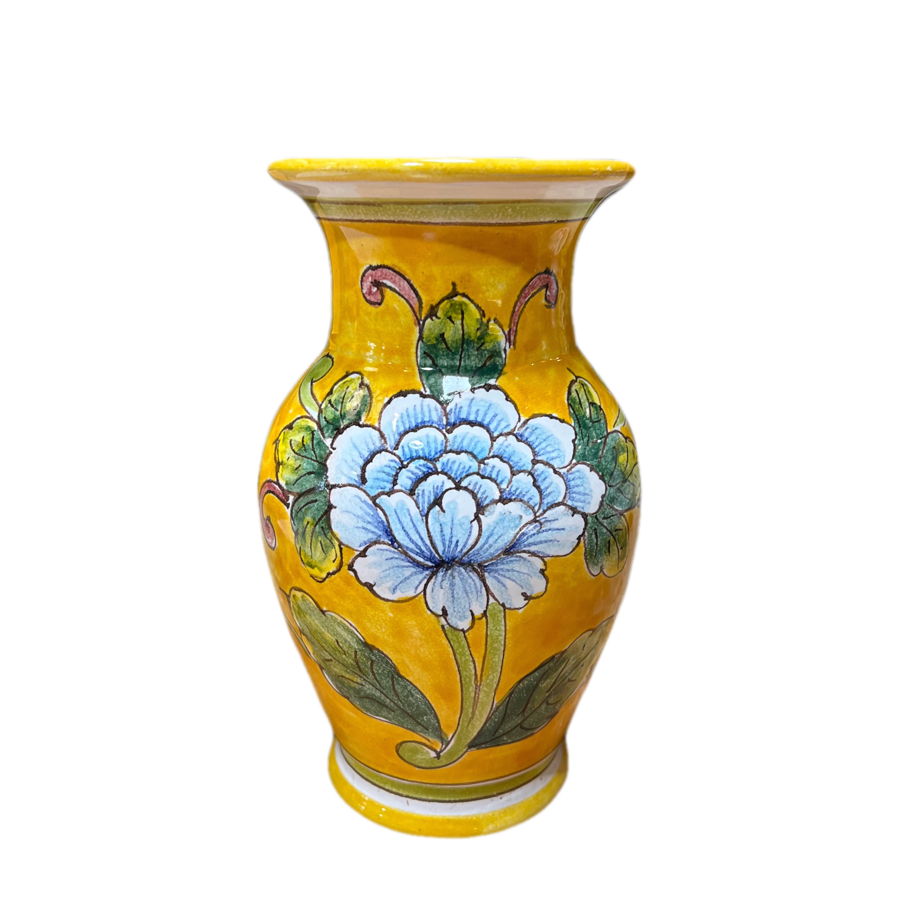 Small Vase - Yellow with Flowers