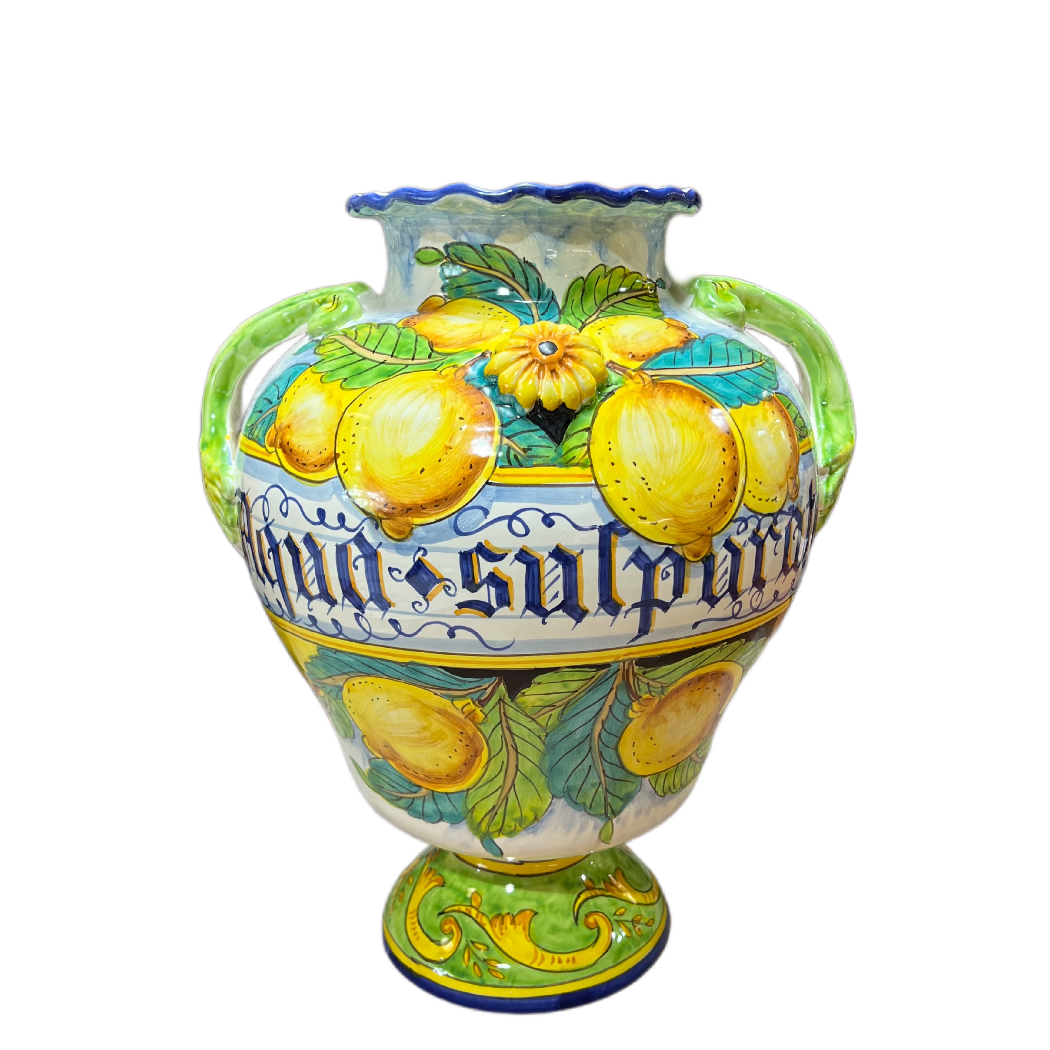 Ornato Decorative Pharmaceutical Jar or Urn Italian Pottery Outlet