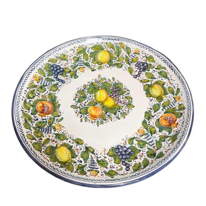 Large Platter with Mixed Fruit and Leaves