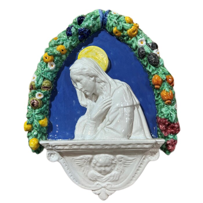 Della Robbia Madonna Triangular Arch With Fruit