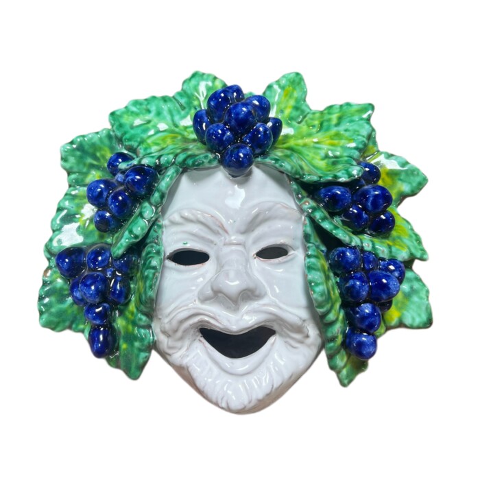 Small Bacchus Mask with Red Grapes