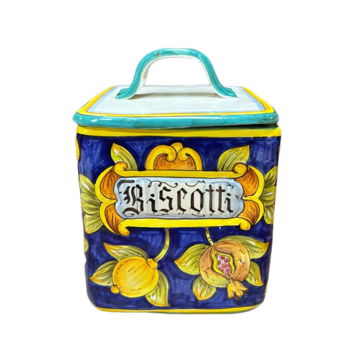 Square Biscotti Jar With Handle