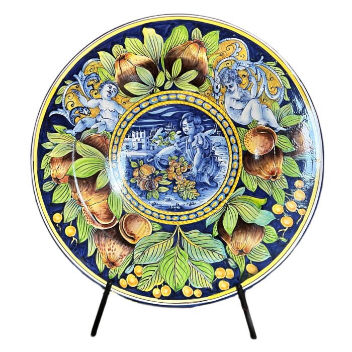 Blue Cherub Scene Platter