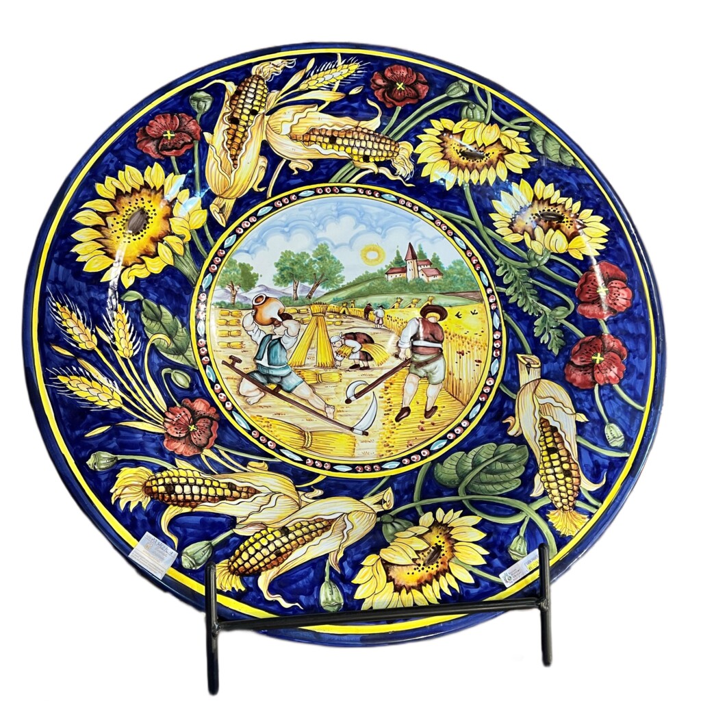 Tuscan Farming Scene on Platter - Italian Pottery Outlet