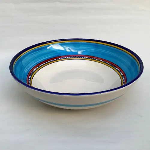 Geo Simple Turquoise Serving Bowl