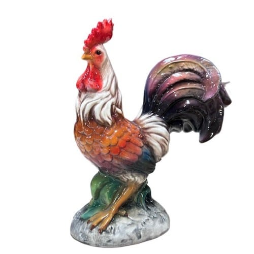 italian ceramic rooster statue