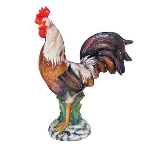 italian ceramic rooster statue