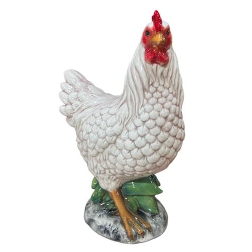 italian ceramic rooster statue