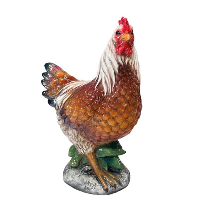 brown hen, ceramic rooster, italian ceramics,