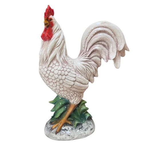 italian ceramic rooster statue