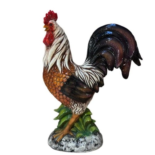 italian ceramic rooster statue